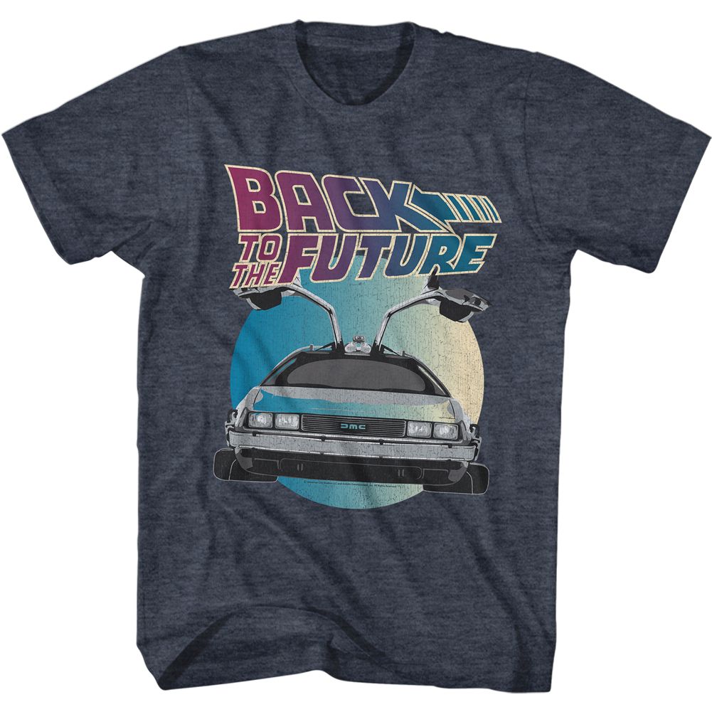 Back To The Future - Delorean Circle - Short Sleeve - Heather - Adult - T-Shirt