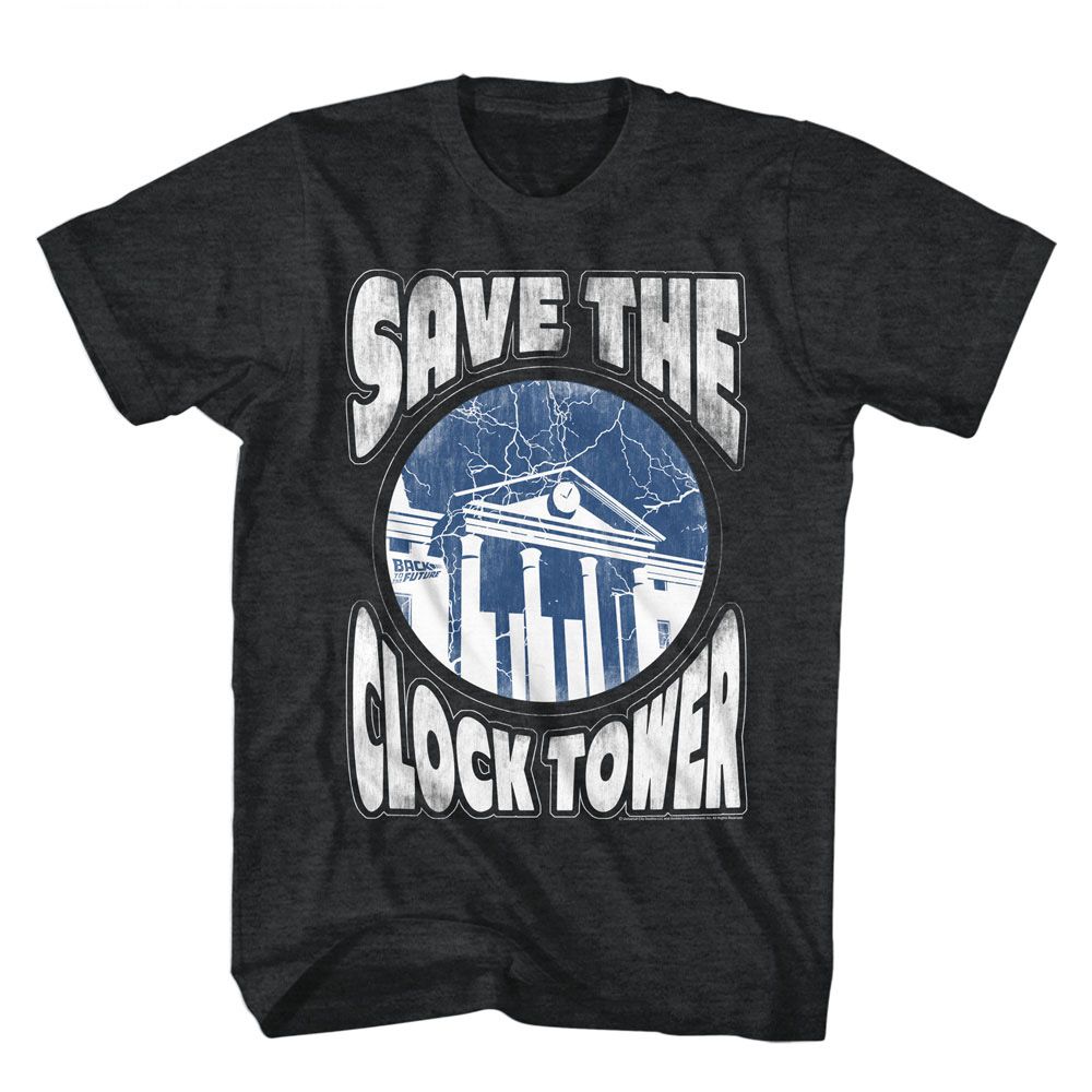 Back To The Future - Save Clocktower - Short Sleeve - Heather - Adult - T-Shirt