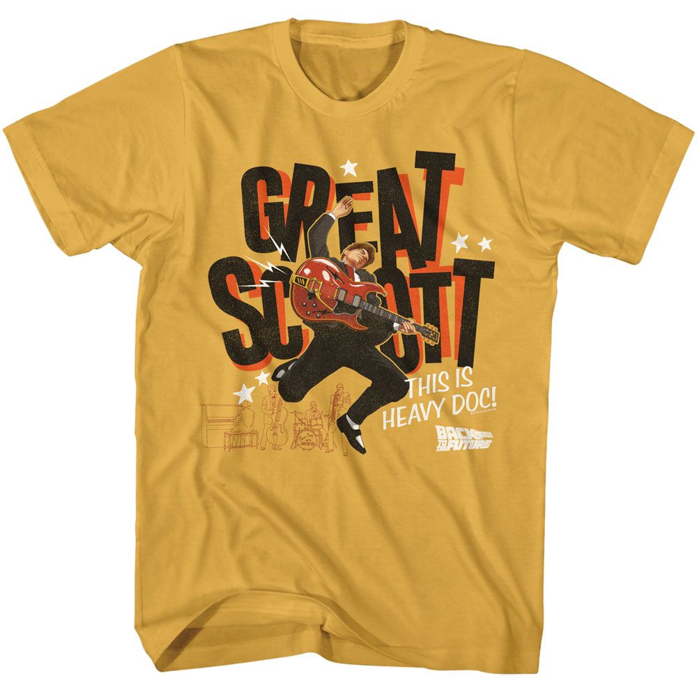 Back To The Future Great Scott Guitar Playing Ginger Adult Short Sleeve T-Shirt