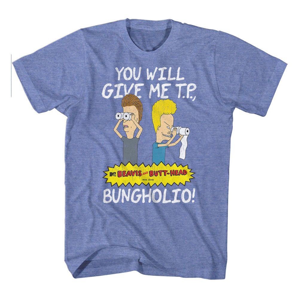Beavis And Butthead - Give Me Tp Bungholio - Short Sleeve - Heather - Adult - T-Shirt