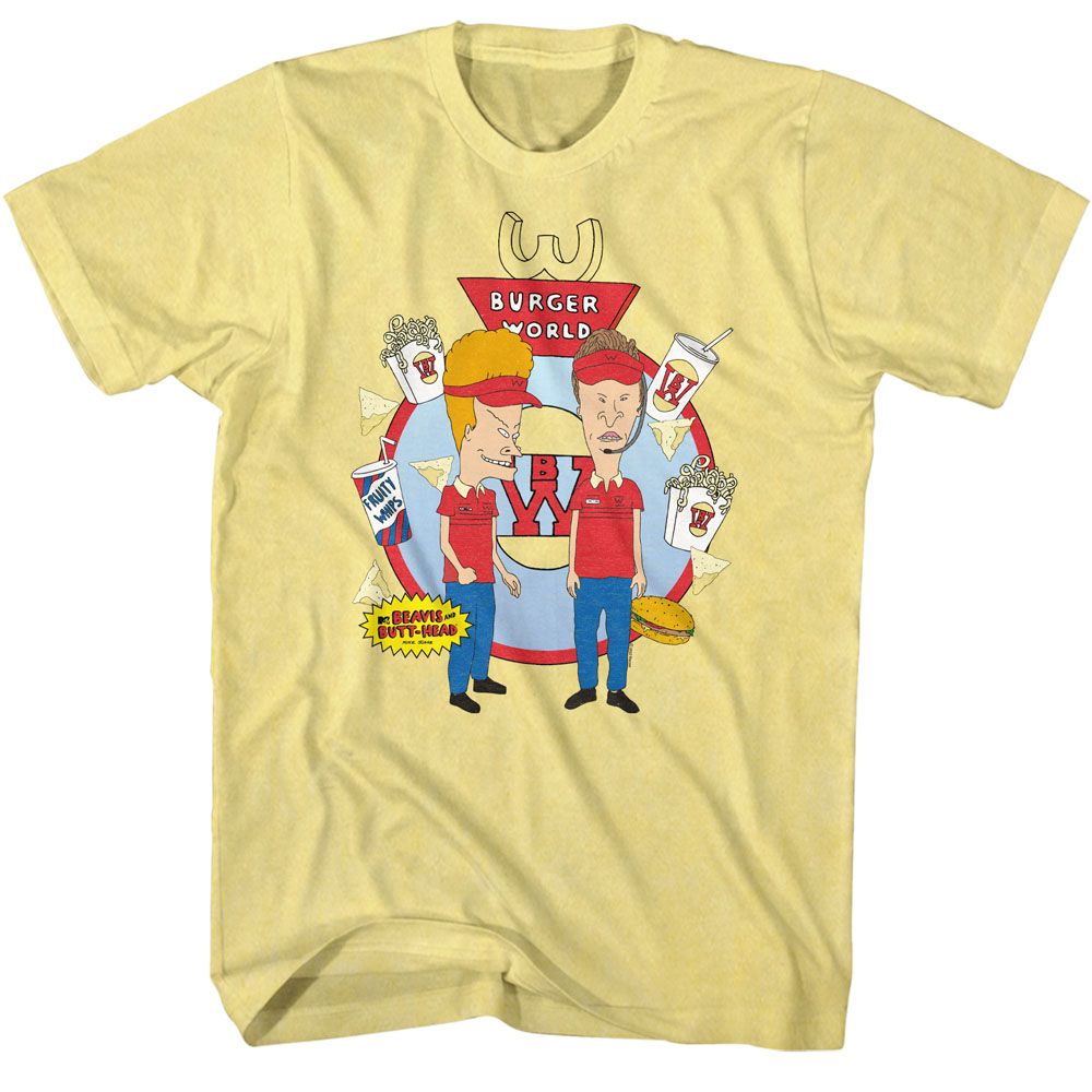 Beavis And Butthead - Burger World - Short Sleeve - Heather - Adult - T-Shirt