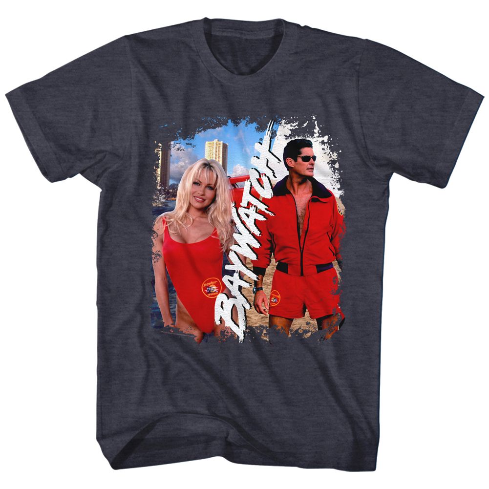 Baywatch - Pam & Dave - Short Sleeve - Heather - Adult - T-Shirt