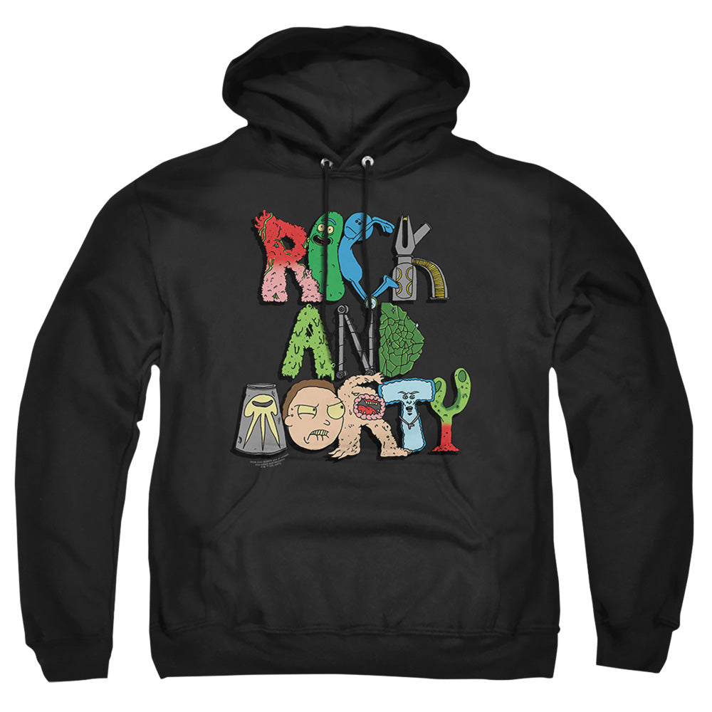 Rick And Morty - Illustrated Logo - Adult Pullover Hoodie