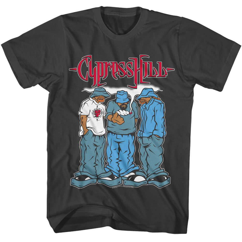 Cypress Hill - Blunted - Gray Front Print Short Sleeve Solid Adult T-Shirt