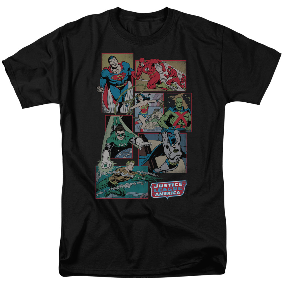 DC Comics - Originals - Justice League Boxes - Adult T-Shirt