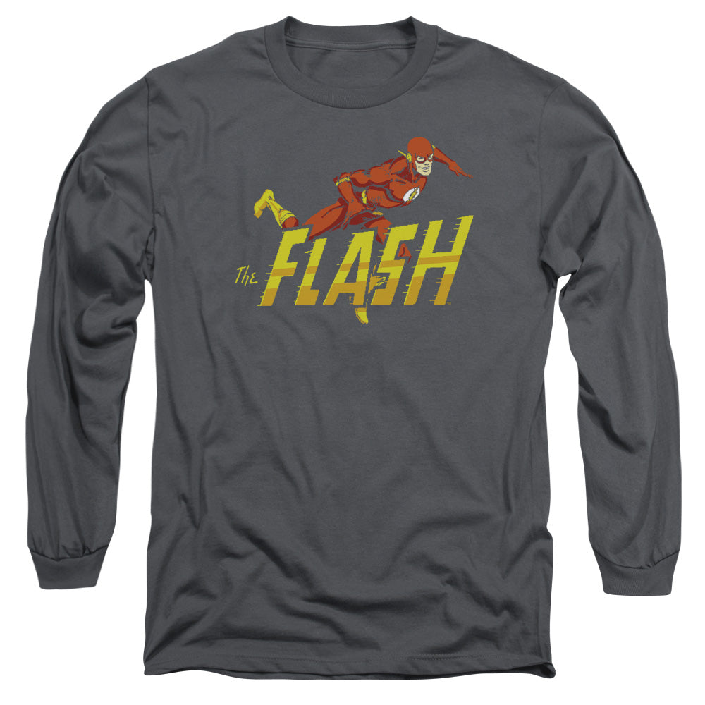 DC Comics - Flash - 8 Bit Flash - Adult Long Sleeve T-Shirt