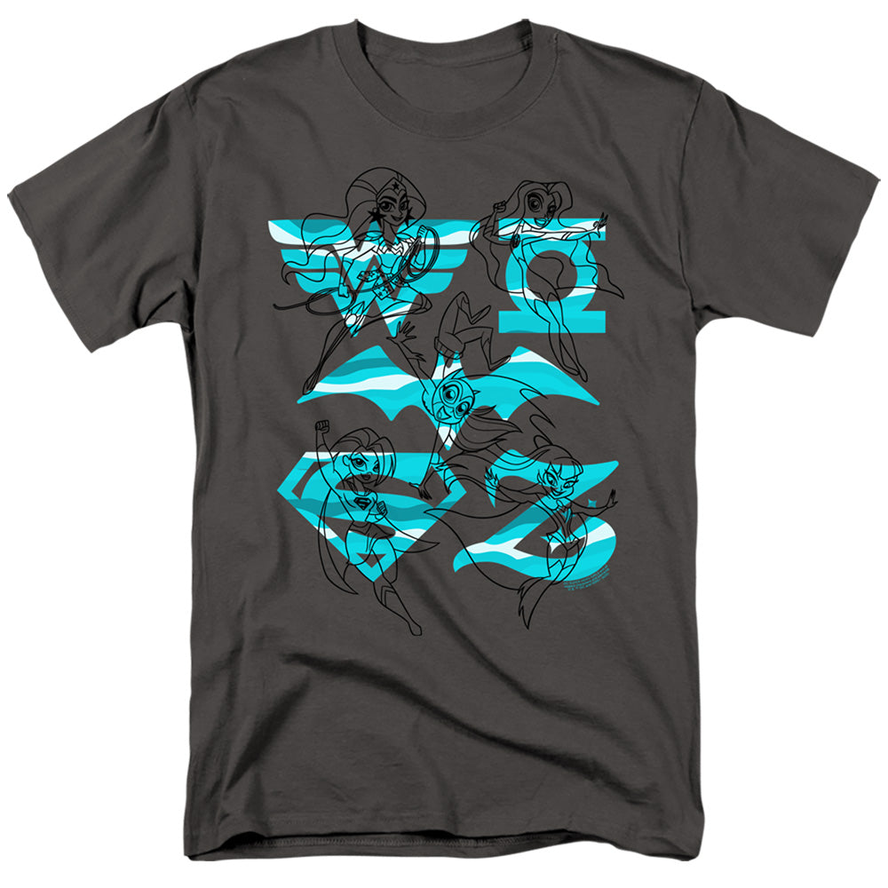 DC Comics - Superhero Girls - Line Art Group - Adult T-Shirt