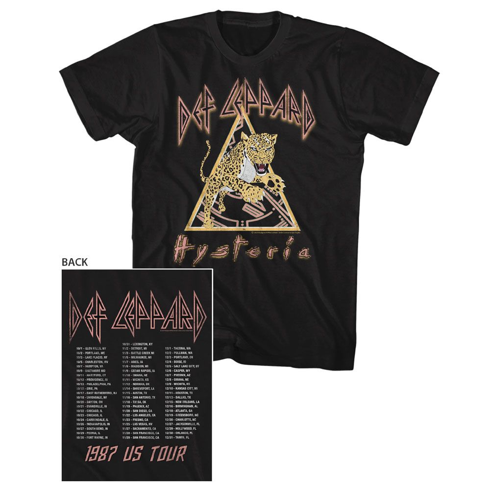 Def Leppard - Hysteria Tour Dates - Short Sleeve - Adult - T-Shirt