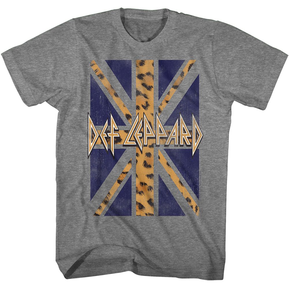 Def Leppard - Leopard Flag - Short Sleeve - Heather - Adult - T-Shirt