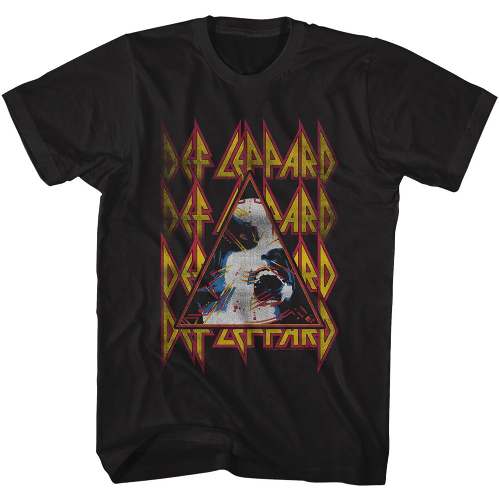 Def Leppard - Hysteria Face & Logos - Short Sleeve - Adult - T-Shirt