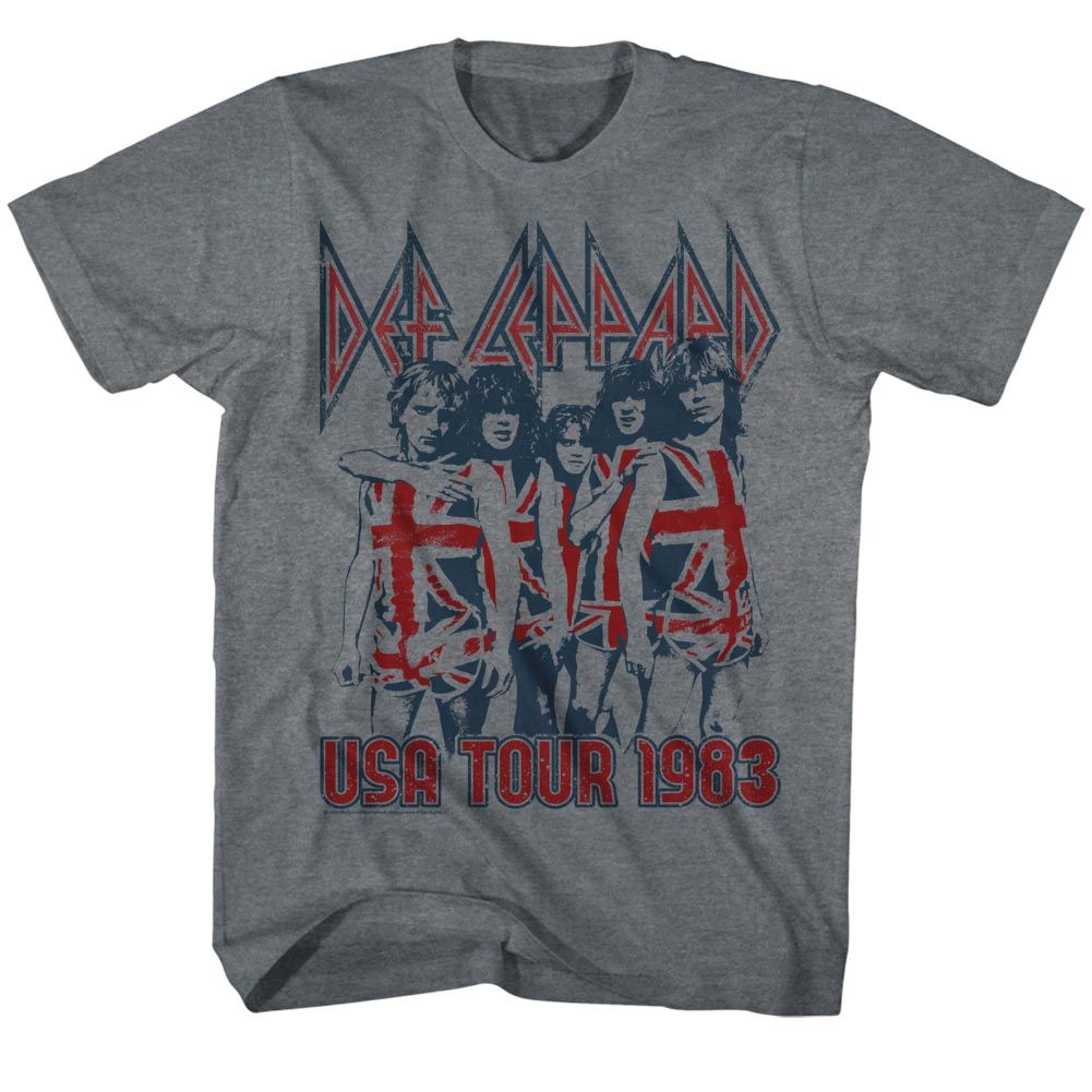 Def Leppard - USA Tour 1983 - Short Sleeve - Heather - Adult - T-Shirt