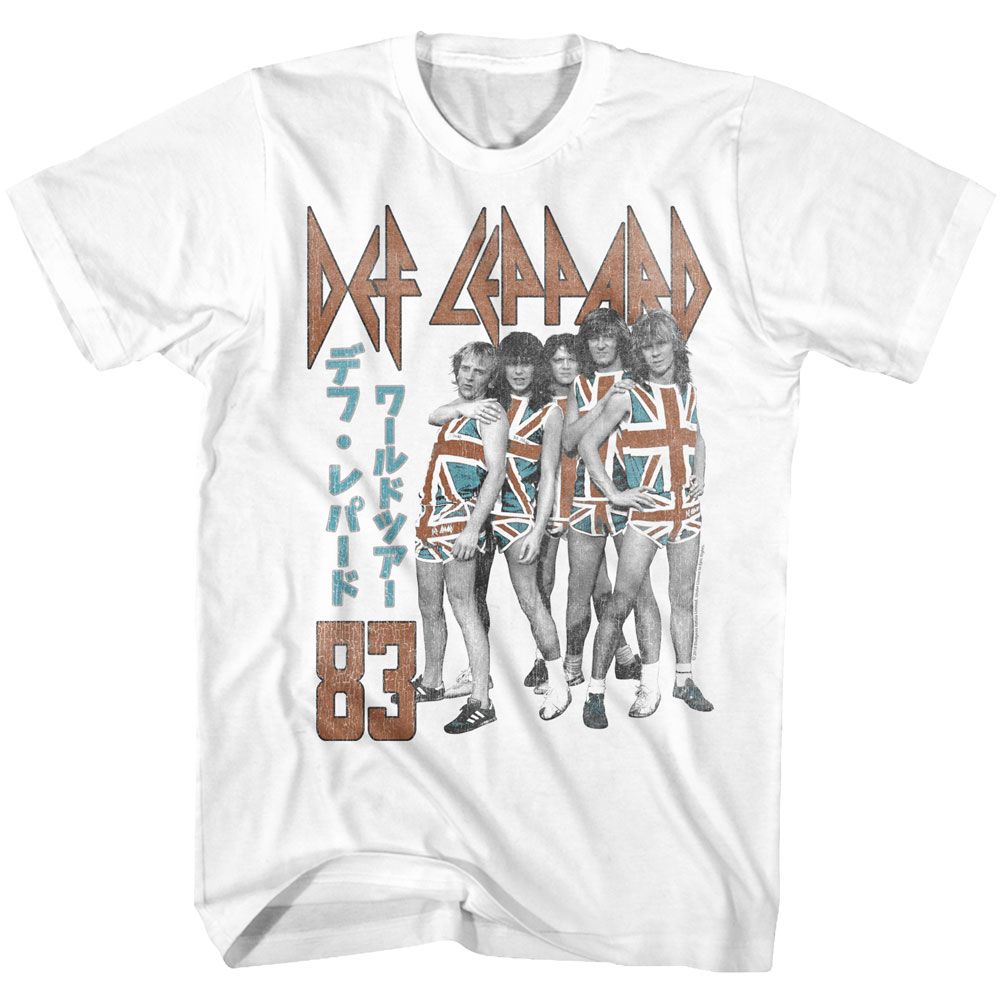 Def Leppard - Brits Group Photo Japan 1983 - Short Sleeve - Adult - T-Shirt