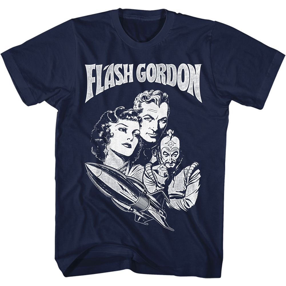 Flash Gordon - White Print - Short Sleeve - Adult - T-Shirt
