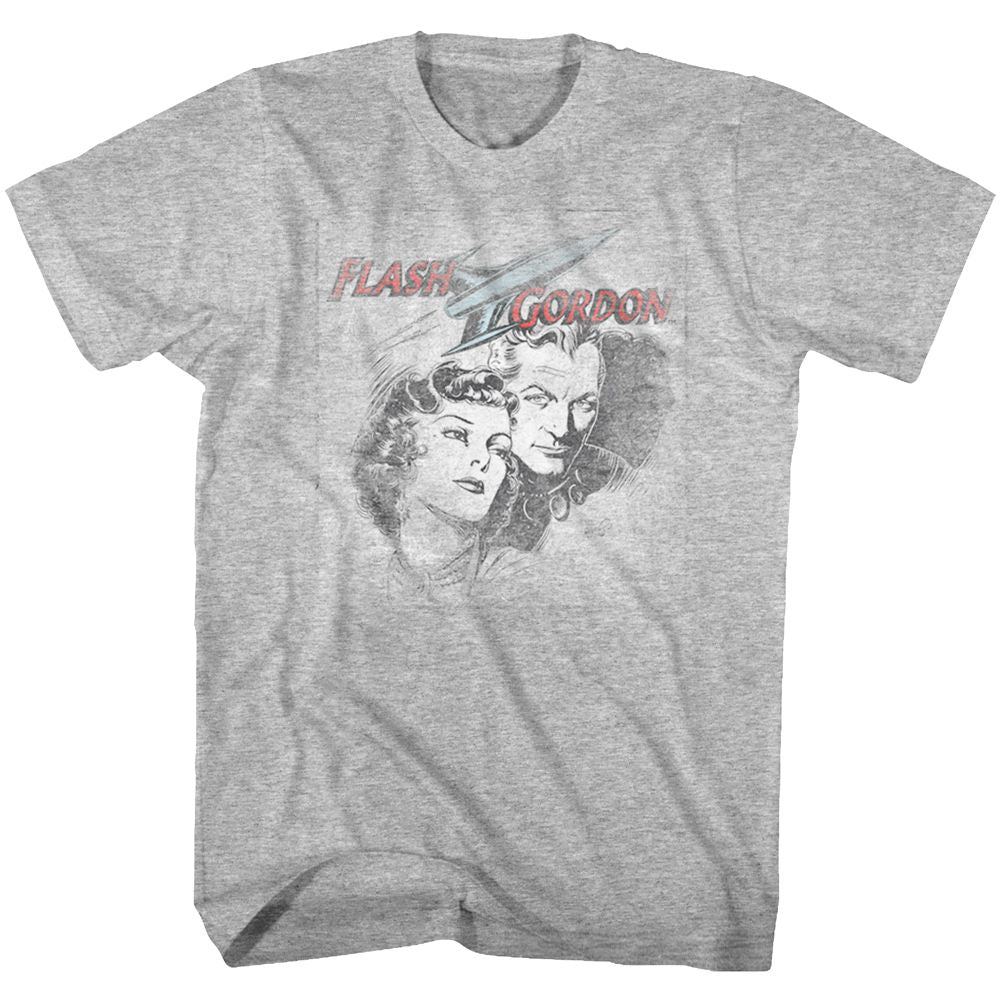 Flash Gordon - Flash Head - Short Sleeve - Heather - Adult - T-Shirt