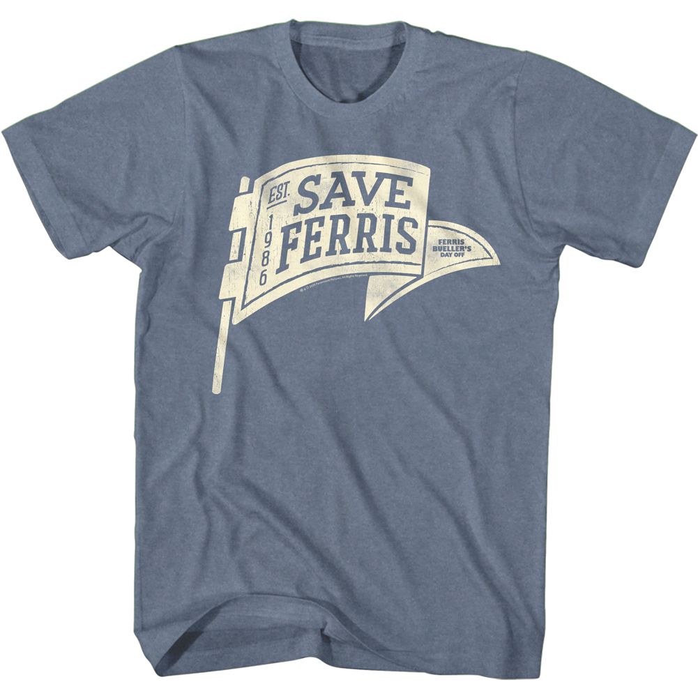 Ferris Beuller's Day Off - Save Ferris Penant - Short Sleeve - Heather - Adult - T-Shirt