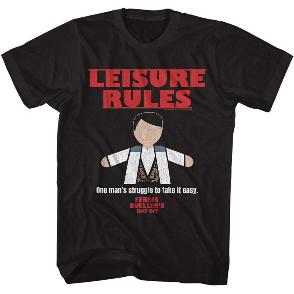 Ferris Beuller's Day Off - Leisure Rules - Short Sleeve - Adult - T-Shirt