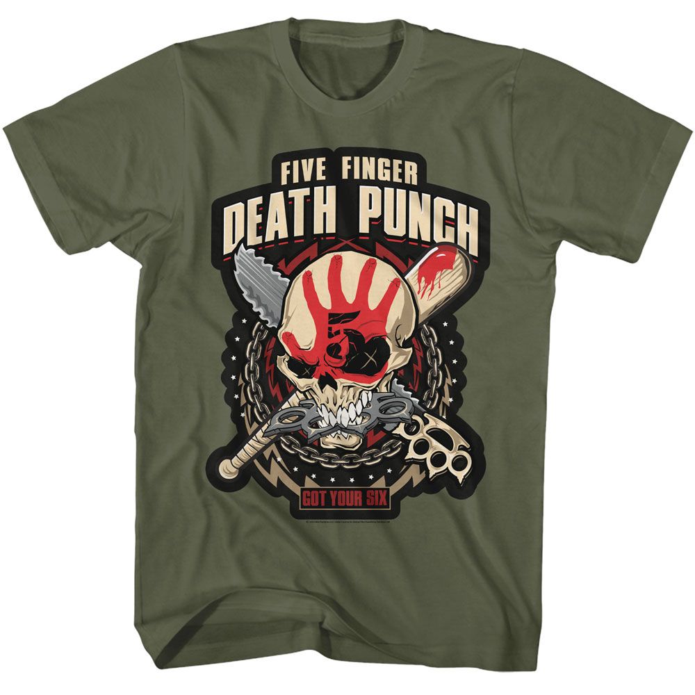 Five Finger Death Punch - Got Your Six - Green Short Sleeve Adult T-Shirt