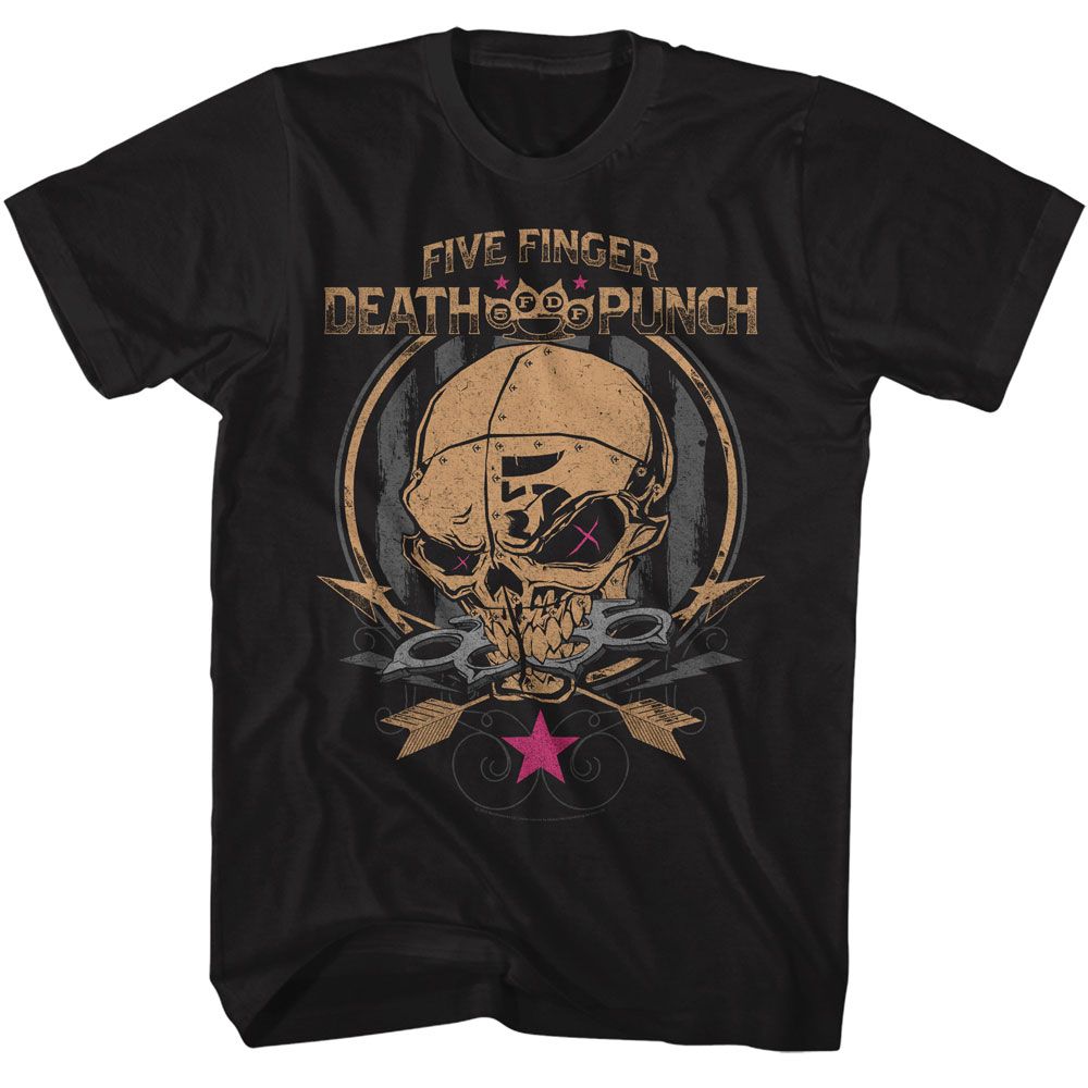 Five Finger Death Punch - Skull And Arrows - Black Short Sleeve Adult T-Shirt