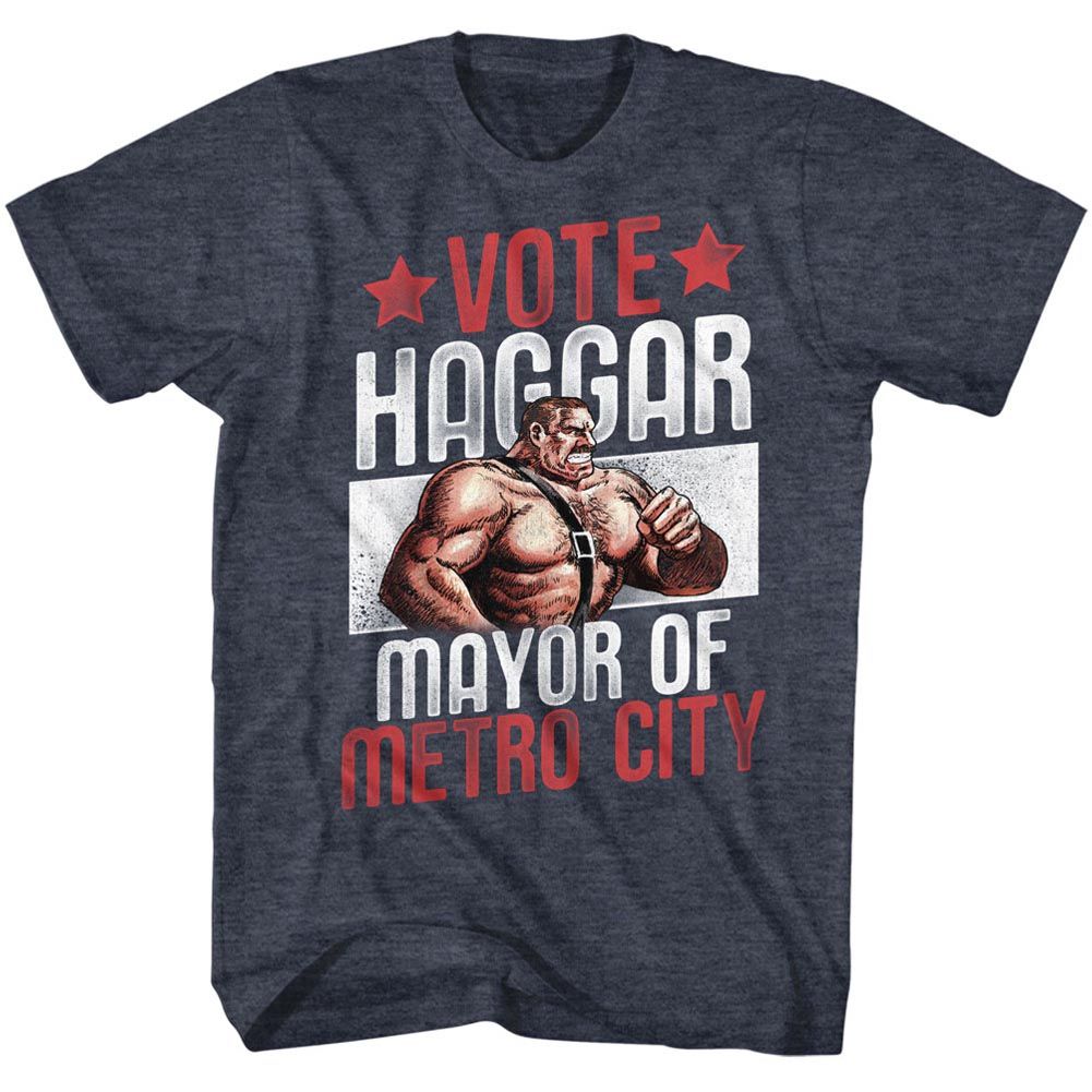 Final Fight - Vote Haggar - Short Sleeve - Heather - Adult - T-Shirt