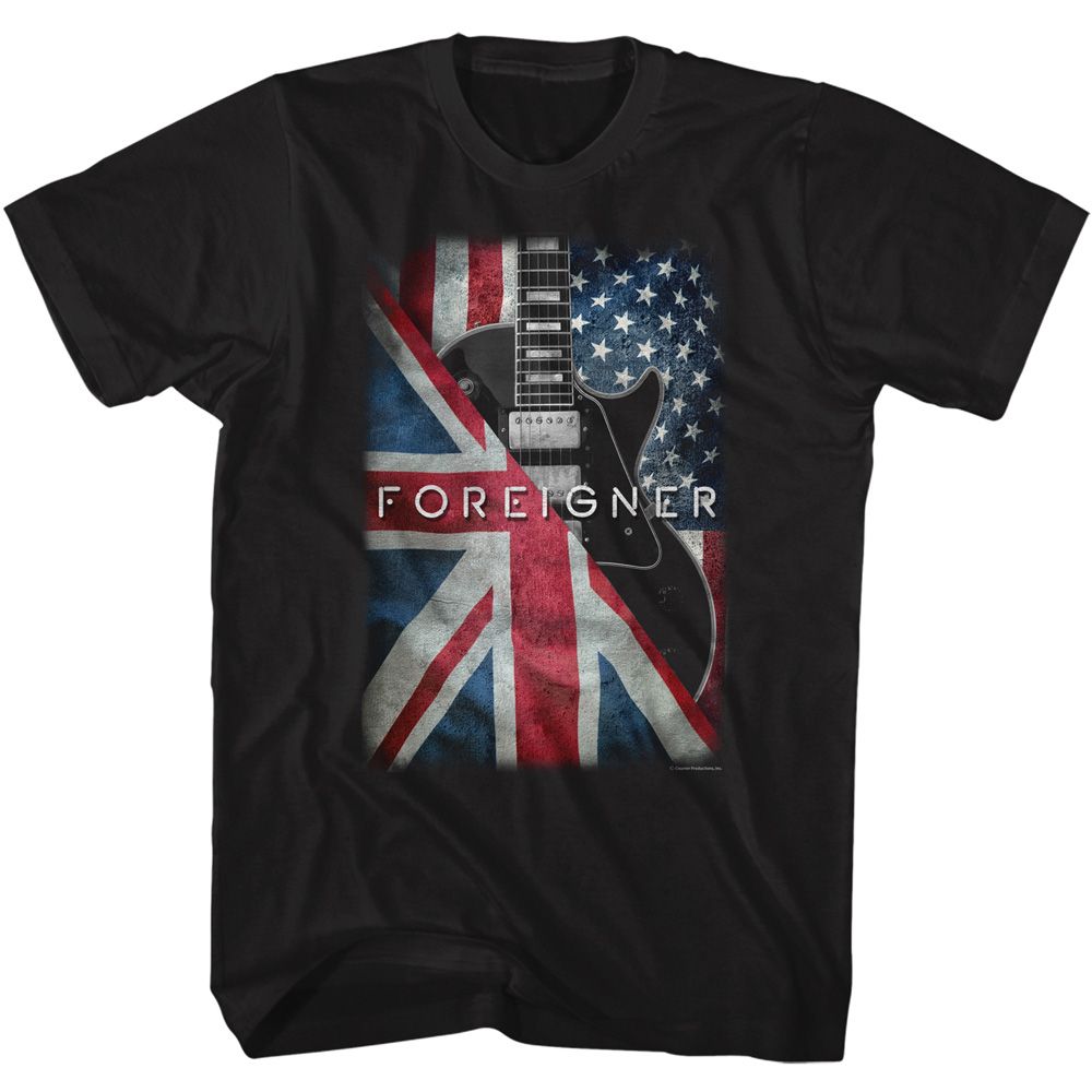 Foreigner - Flags & Guitar - Short Sleeve - Adult - T-Shirt