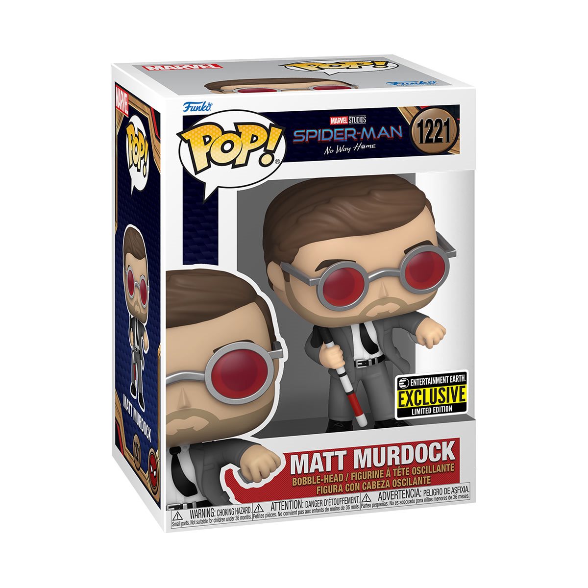 Funko Pop! Marvel: Spider-Man No Way Home - Matt Murdock with Brick Entertainment Earth Exclusive