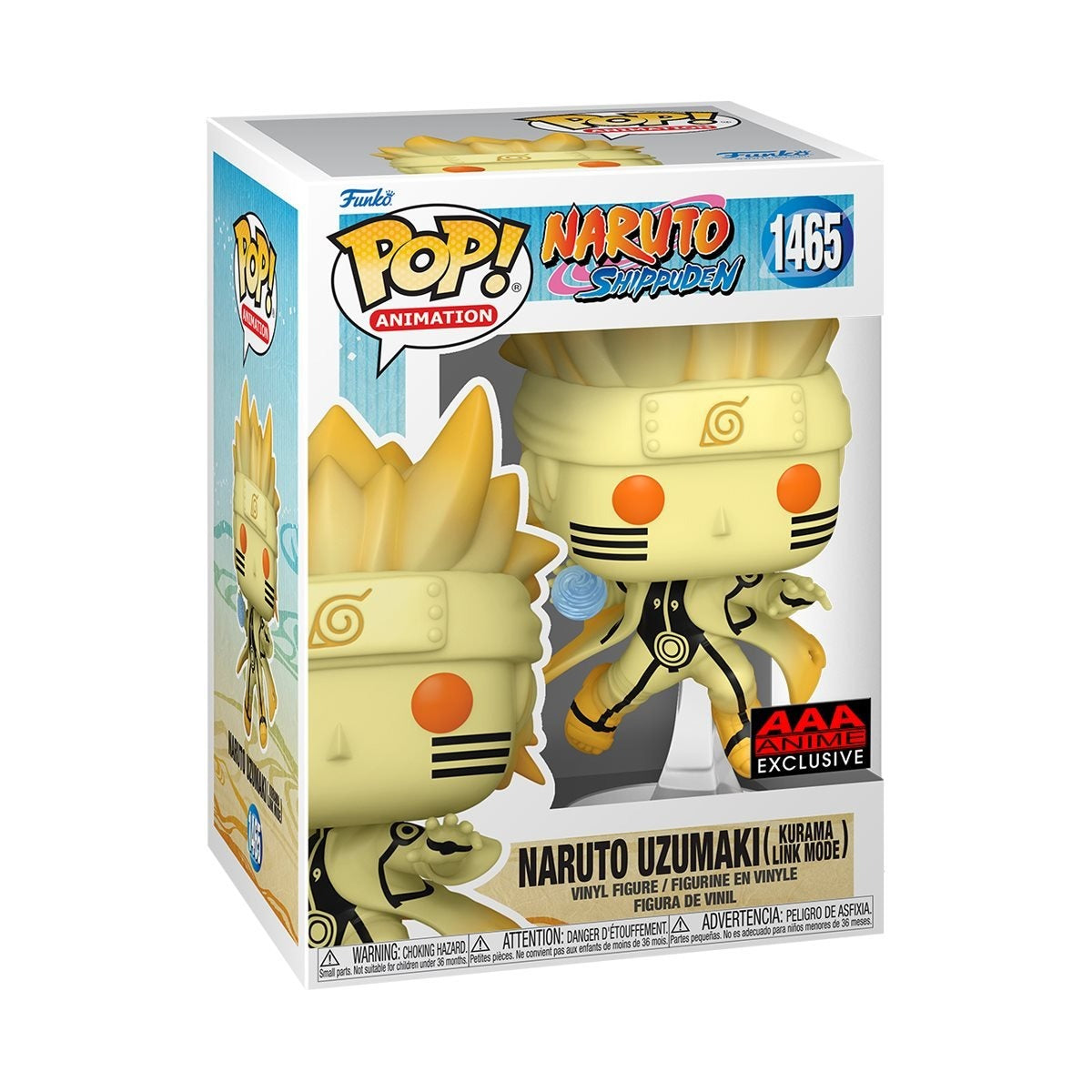 Funko Pop! Animation: Naruto Shippuden - Naruto Uzumaki Kurama Link Mode AAA Anime Exclusive