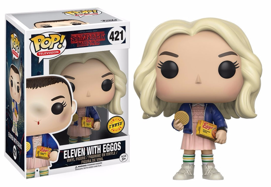 Funko Pop Stranger Things Eleven In Wig With Eggos Chase Action Figure