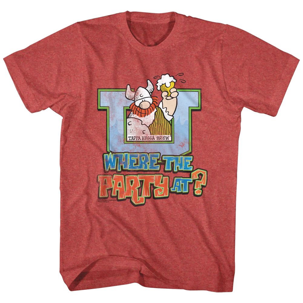 Hagar The Horrible - Where The Party At - Short Sleeve - Heather - Adult - T-Shirt