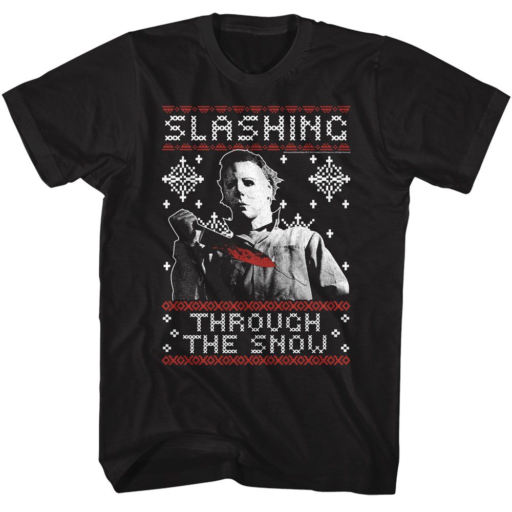 Halloween - Slashing Thru The Snow - Licensed - Adult Short Sleeve T-Shirt