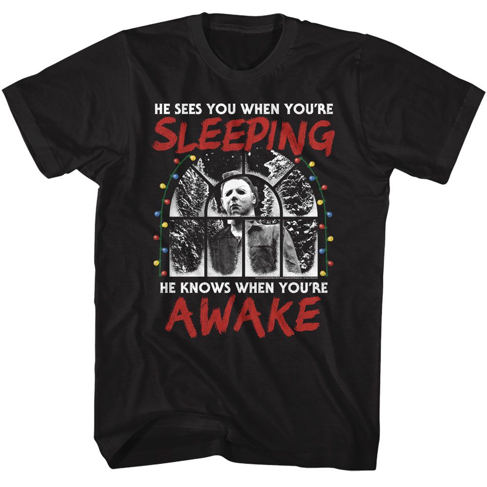 Halloween - Sees You When Youre Sleeping - Licensed - Adult Short Sleeve T-Shirt