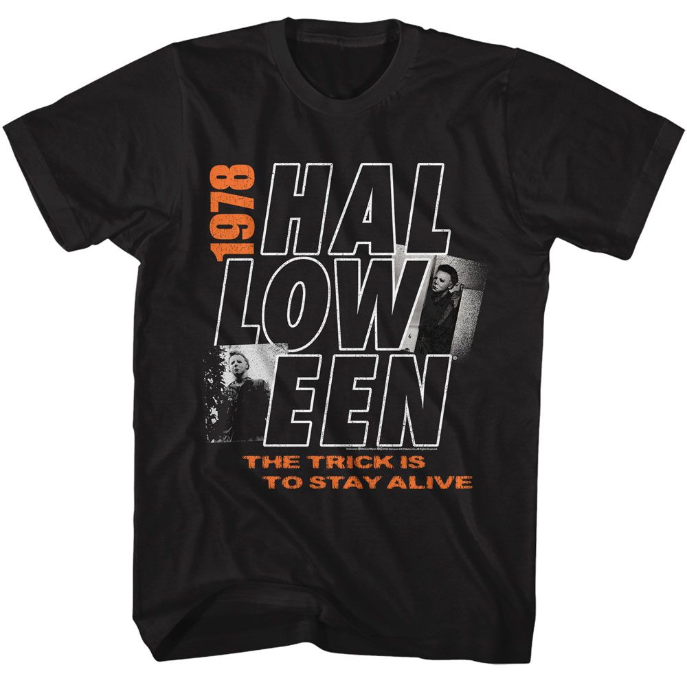 Halloween - Hollow - Black Front Print Short Sleeve Solid Adult T-Shirt