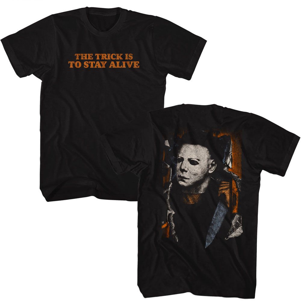 Halloween - Michael Break Through Front And Back - With Back Print Adult T-Shirt