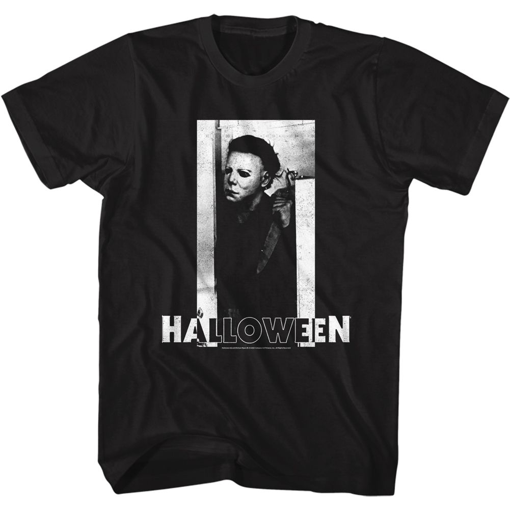 Halloween - Michael & Logo Black & White - Short Sleeve - Adult - T-Shirt