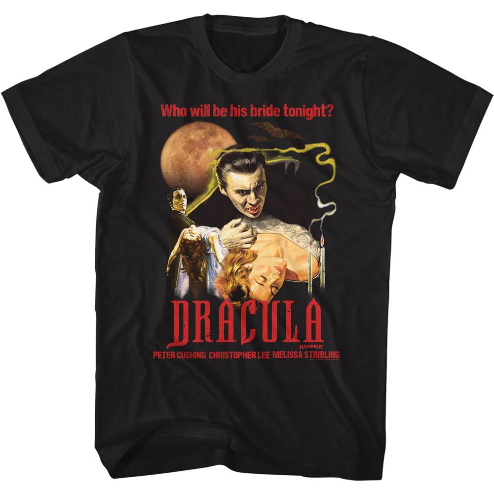 Hammer Horror - Dracula Moon & Candles - Short Sleeve - Adult - T-Shirt