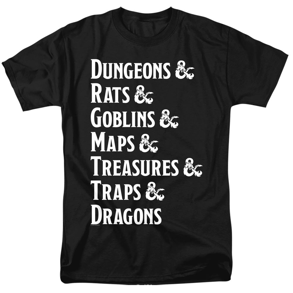 Dungeons And Dragons - Dungeon List - Adult T-Shirt