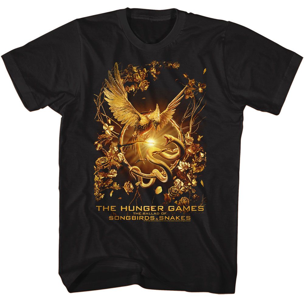 Hunger Games - Songbird Snakes Poster - Black Short Sleeve Adult T-Shirt