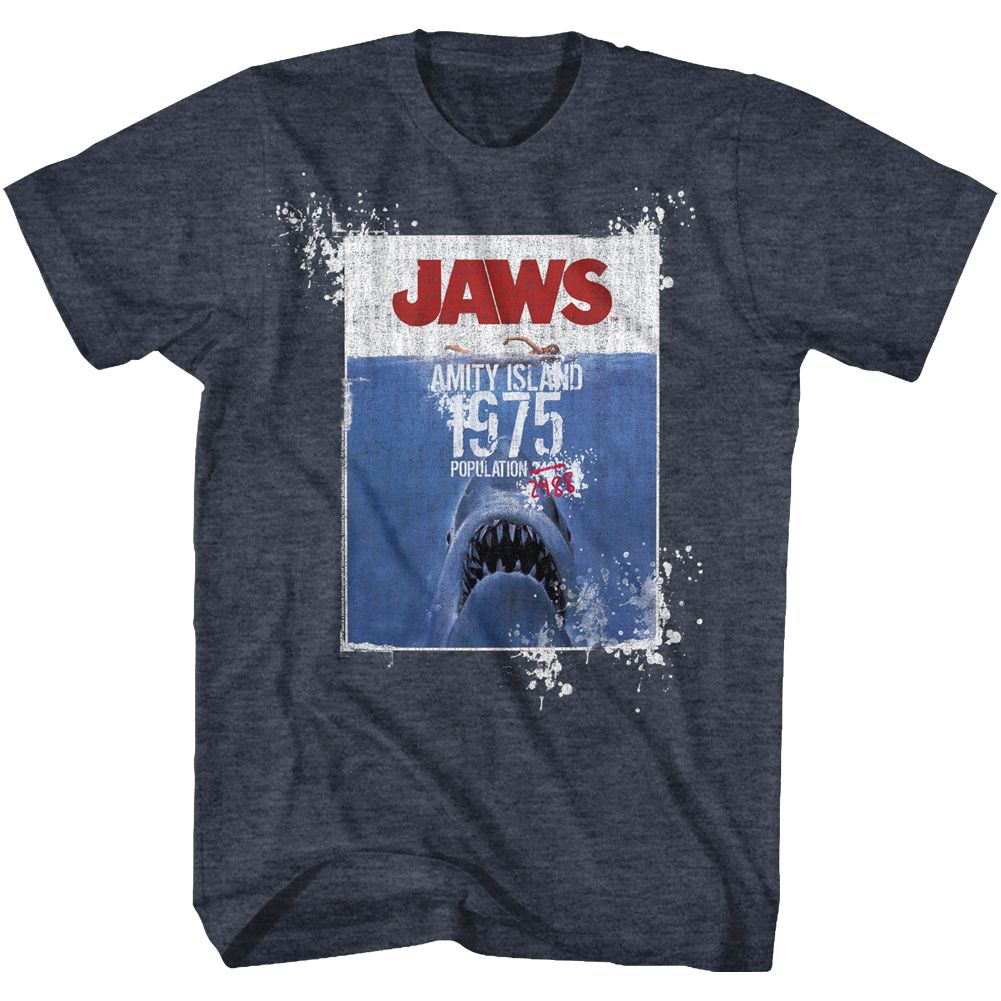 Jaws - Population - Short Sleeve - Heather - Adult - T-Shirt