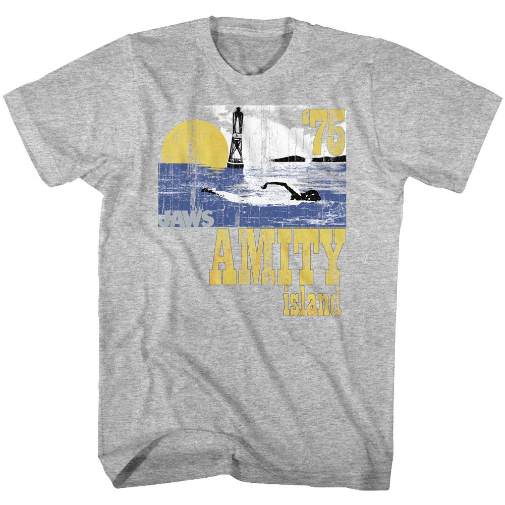 Jaws - Goin Swimming - Short Sleeve - Heather - Adult - T-Shirt
