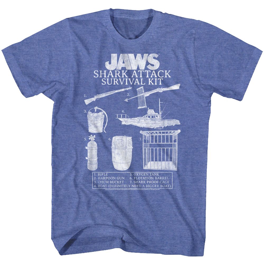 Jaws - Survival Kit 2 - Short Sleeve - Heather - Adult - T-Shirt