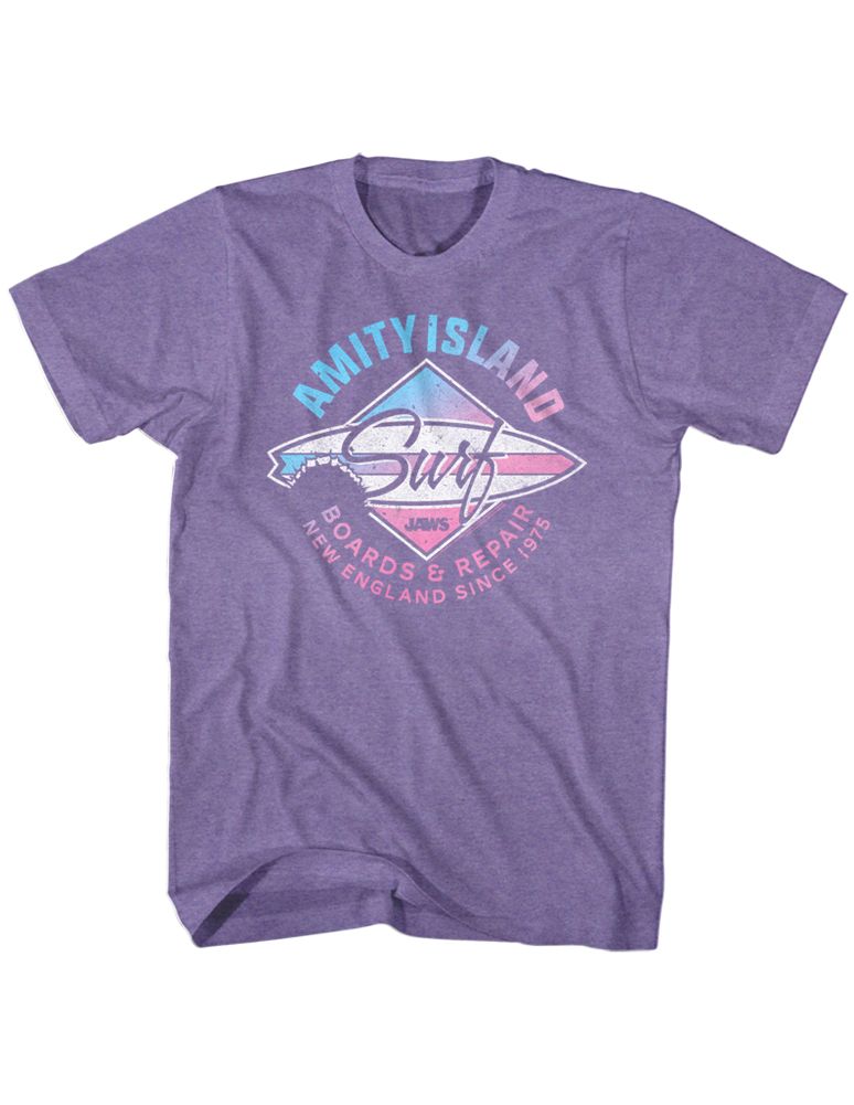 Jaws - Amity Island Surf - Short Sleeve - Heather - Adult - T-Shirt