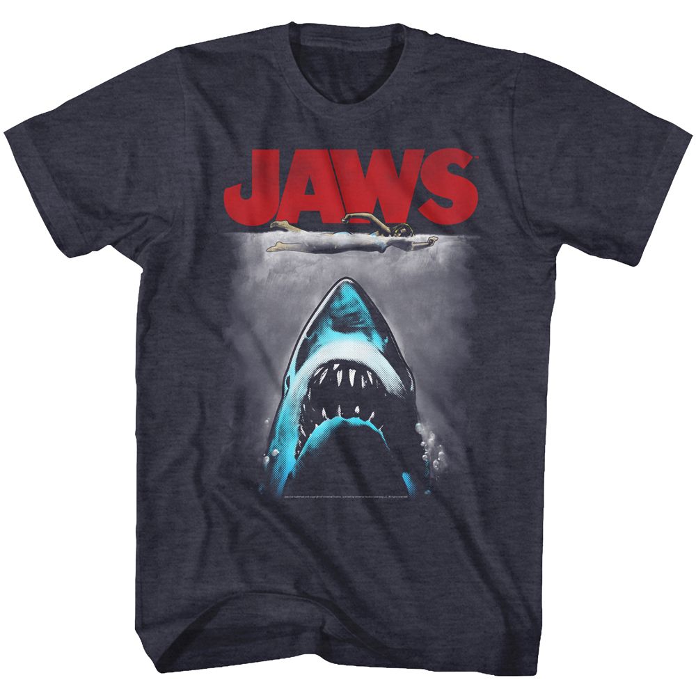 Jaws - Red Logo - Short Sleeve - Heather - Adult - T-Shirt