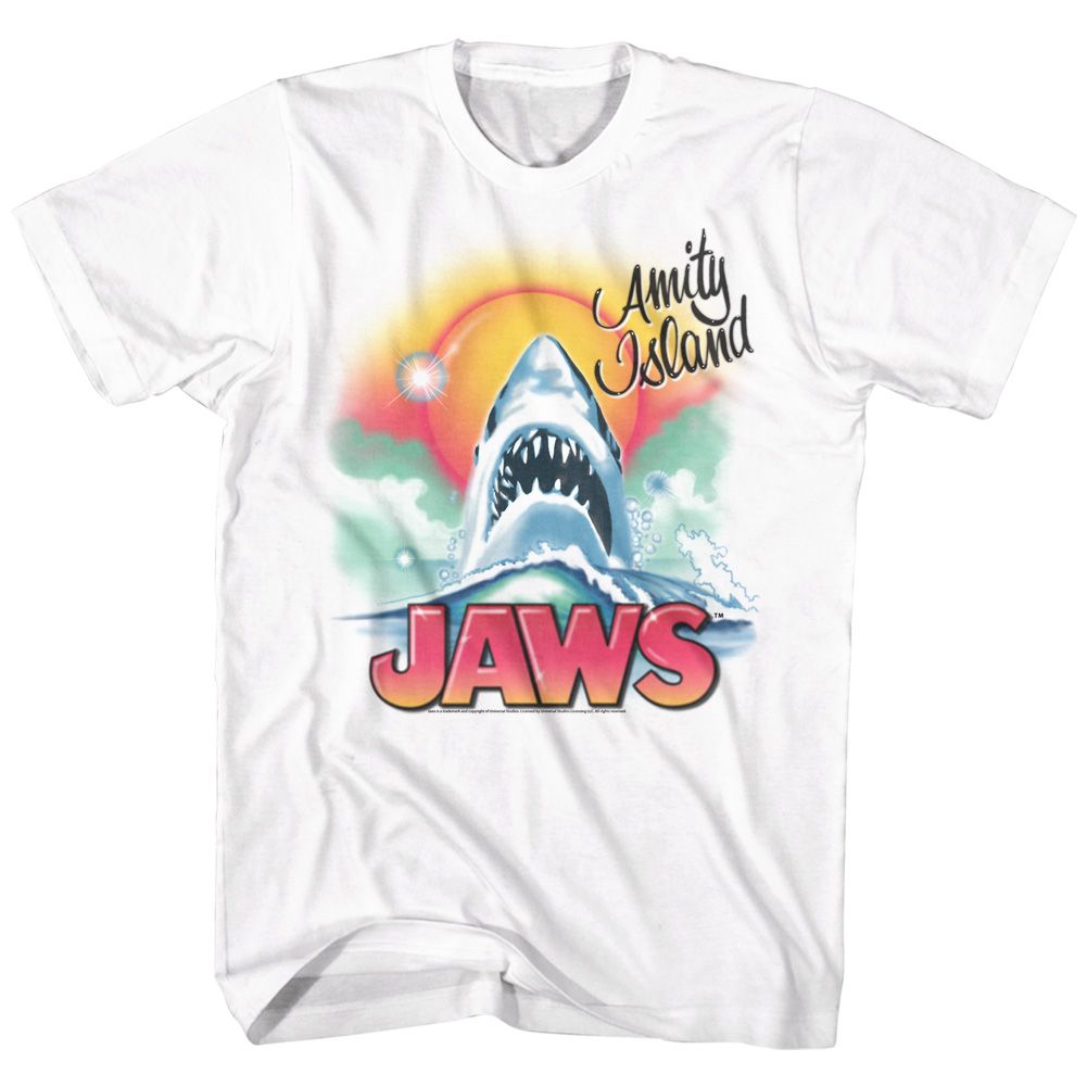 Jaws - Beachy Airbush - Short Sleeve - Adult - T-Shirt