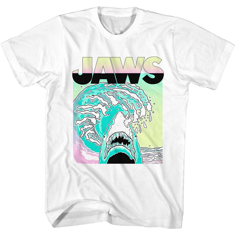 Jaws - Neon Waves - Short Sleeve - Adult - T-Shirt