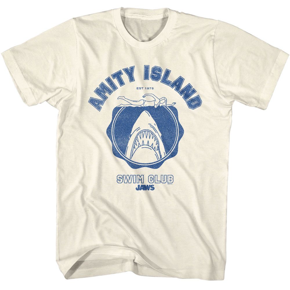Jaws - Amity Island Swim Club - Licensed Adult Short Sleeve T-Shirt