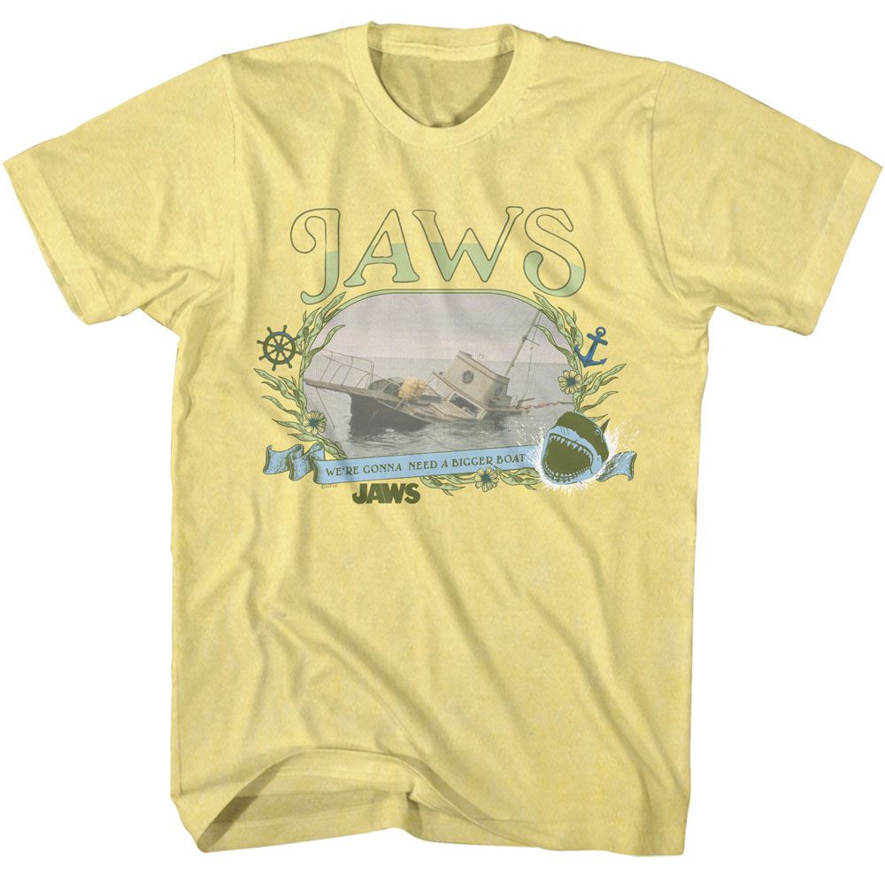 Jaws - Boat Sinking Florals - Licensed Adult Short Sleeve T-Shirt