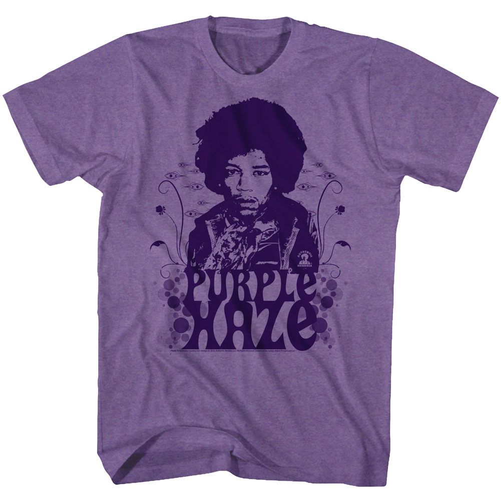Jimi Hendrix - Purple Haze - Short Sleeve - Heather - Adult - T-Shirt
