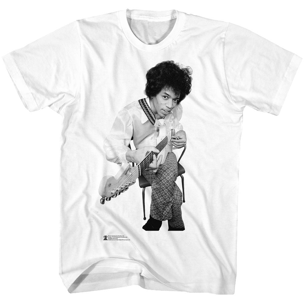 Jimi Hendrix - Black & White Photo - Short Sleeve - Adult - T-Shirt
