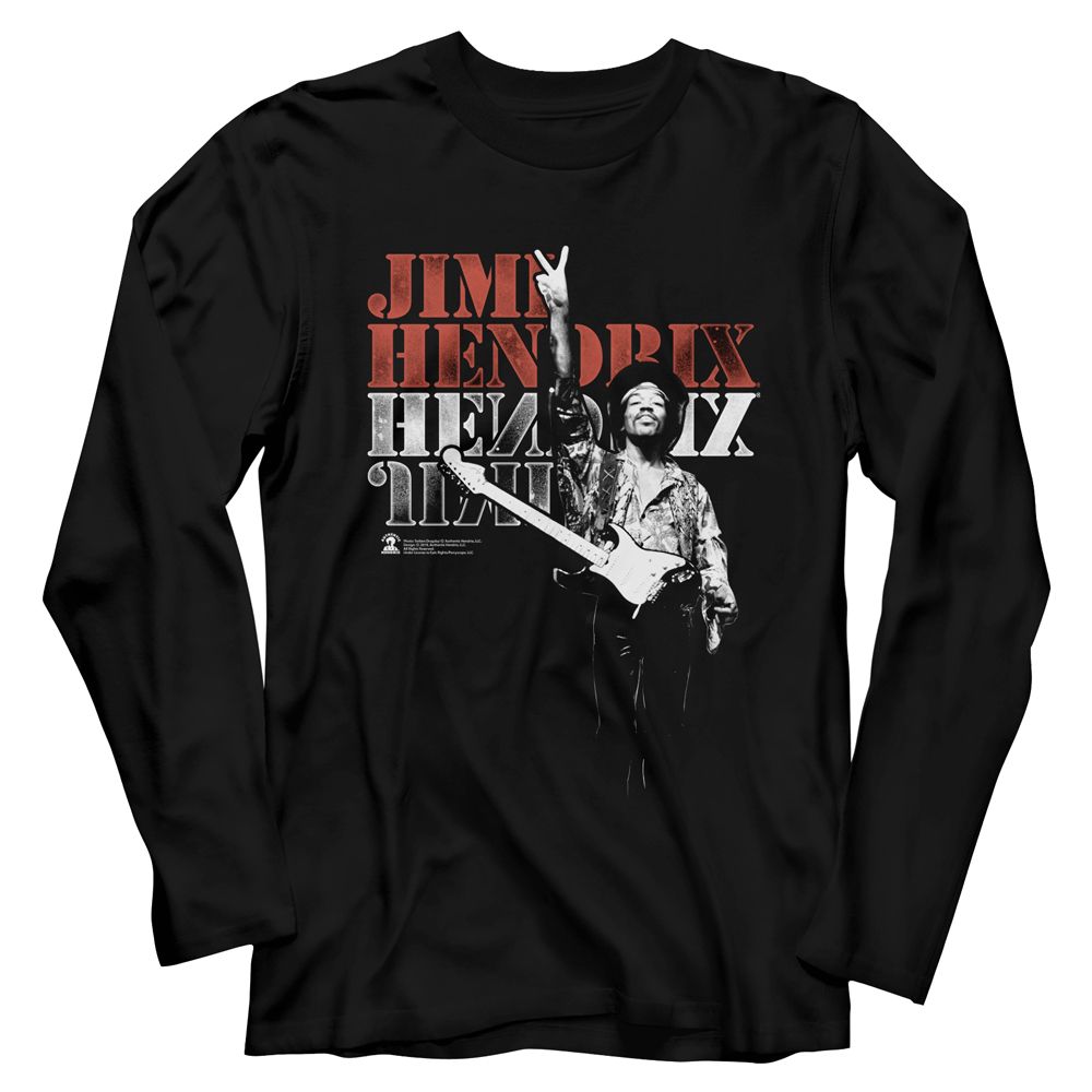 Jimi Hendrix - Peace - Long Sleeve - Adult - T-Shirt