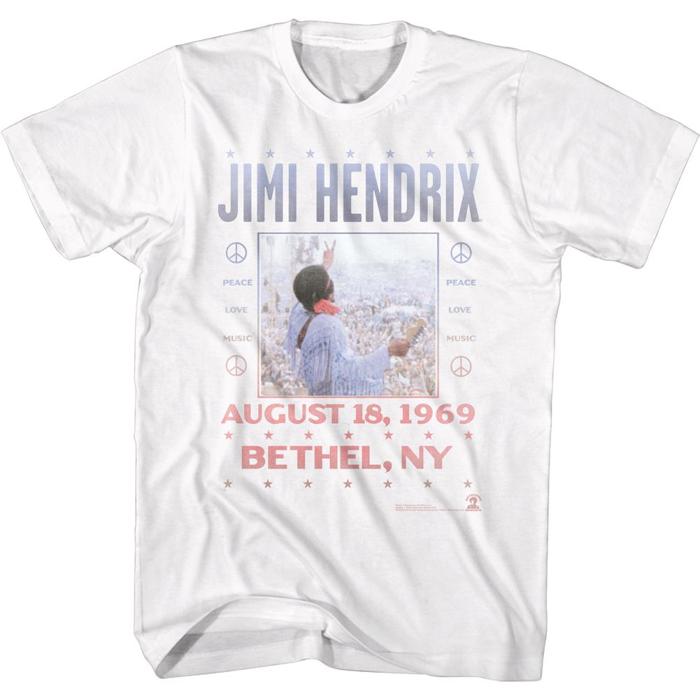 Jimi Hendrix - Woodstock - Short Sleeve - Adult - T-Shirt