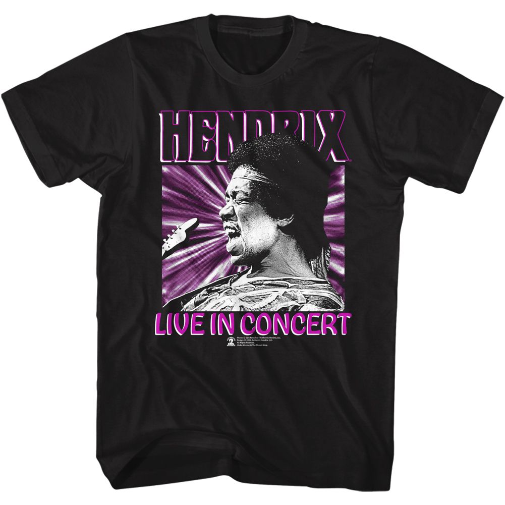 Jimi Hendrix - Live In Concert - Short Sleeve - Adult - T-Shirt
